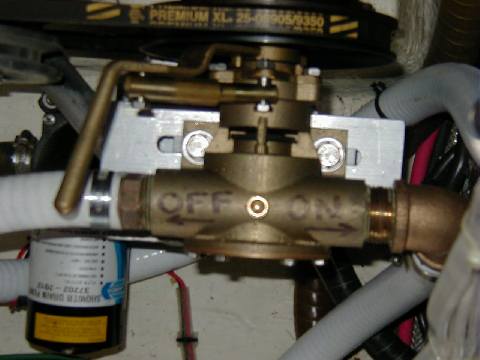 Top view of engine-driven bilge pump