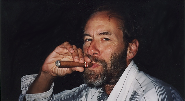 Smoking a cigar at Bora Bora. Photo by Brianna